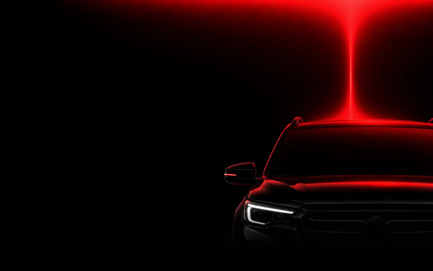 EV charging with red light beam